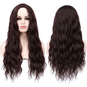Dark Brown Long Wavy Full Wigs 26inch